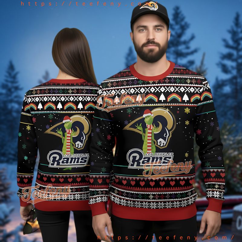 Los Angeles Rams Grinch Mascot Logo Ugly Christmas Sweater
