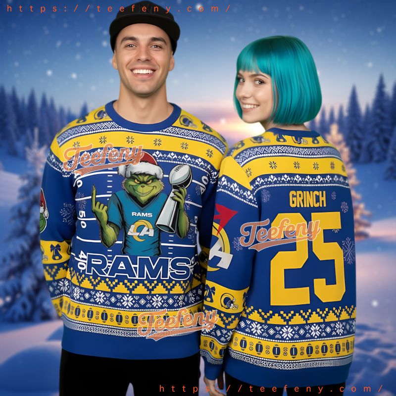 Los Angeles Rams Grinch Super Bowl Ugly Christmas Sweater