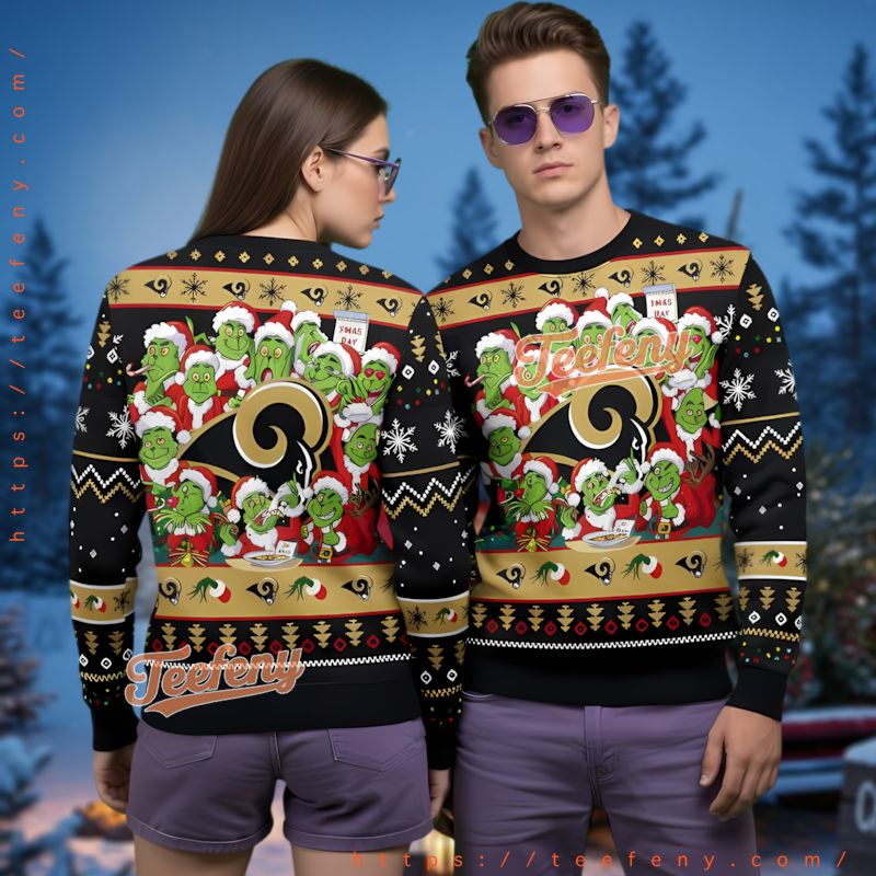 Los Angeles Rams Grinch Themed Ugly Christmas Sweater Unisex