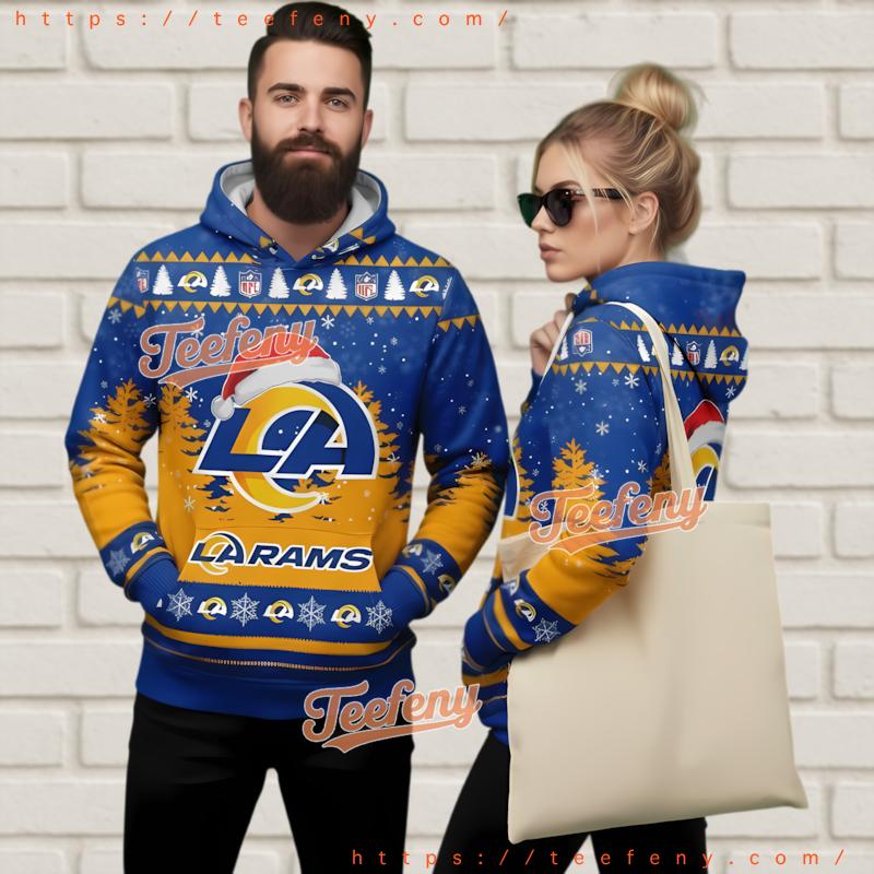 Los Angeles Rams Nfl Ugly Christmas 3D Hoodie Apparel Los Angeles Rams Nfl Ugly Christmas 3D Hoodie Apparel