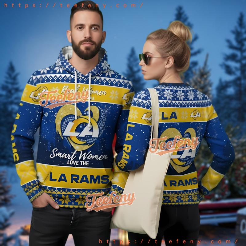 Los Angeles Rams Real Women Love Football Ugly Christmas 3D Hoodie Los Angeles Rams Real Women Love Football Ugly Christmas 3D Hoodie