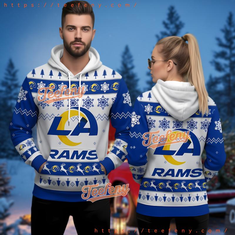 Los Angeles Rams Reindeer Pattern Ugly Christmas 3D Hoodie Unisex Los Angeles Rams Reindeer Pattern Ugly Christmas 3D Hoodie Unisex