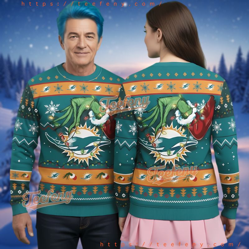Miami Dolphins How The Grinch Stole Christmas Ugly Sweater