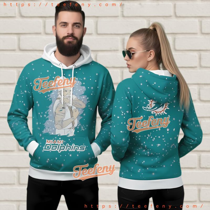 Miami Dolphins Tattoo Santa Claus Ugly Christmas 3D Hoodie Miami Dolphins Tattoo Santa Claus Ugly Christmas 3D Hoodie