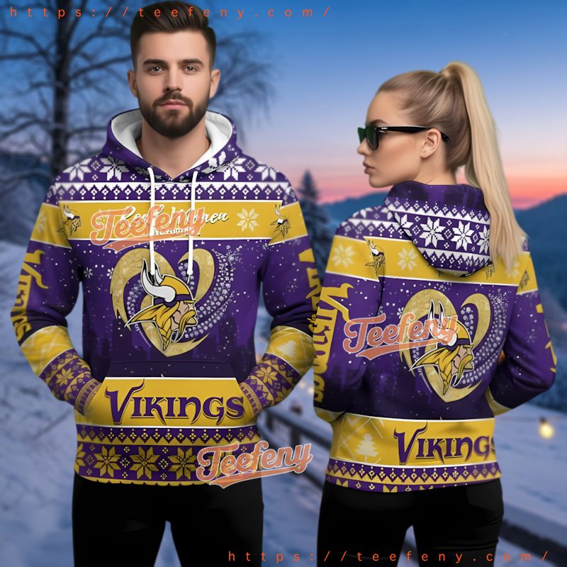 Minnesota Vikings 3D Ugly Christmas Hoodie Real Women Love Football