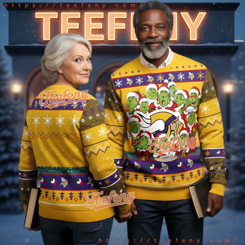 Minnesota Vikings Dr Seuss Grinch Theme Ugly Christmas Sweater Minnesota Vikings Dr Seuss Grinch Theme Ugly Christmas Sweater