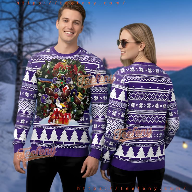 Miami Dolphins Snowfall Reindeer Ugly Christmas Sweater