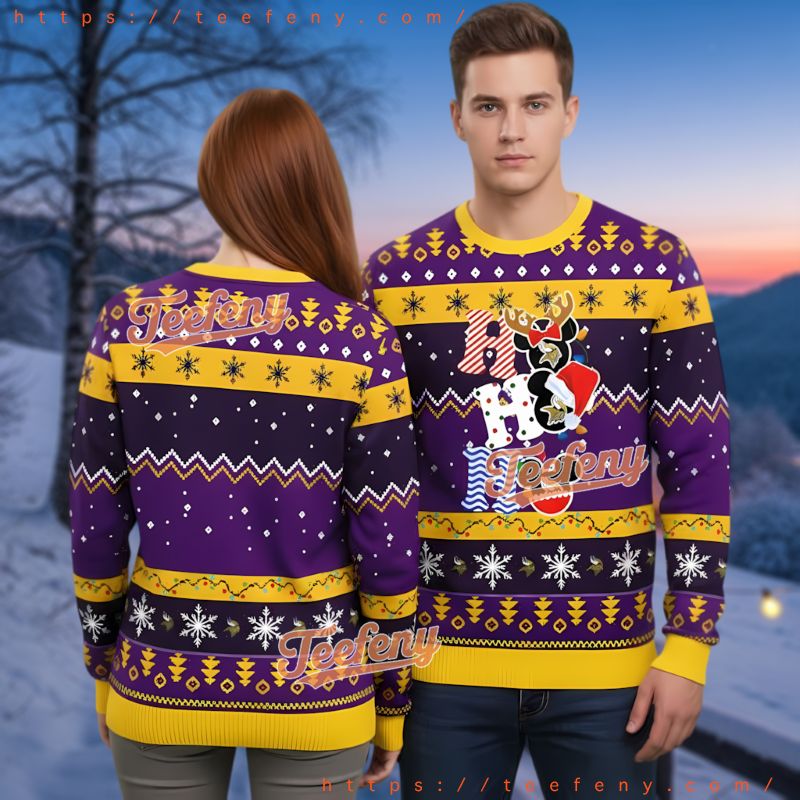Minnesota Vikings Mickey Mouse Hohoho Ugly Christmas Sweater Disney