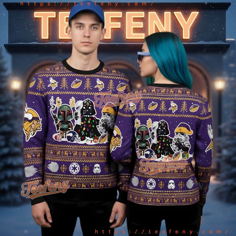 Minnesota Vikings Star Wars Ugly Christmas Sweater Darth Vader Minnesota Vikings Star Wars Ugly Christmas Sweater Darth Vader