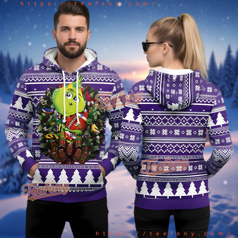Minnesota Vikings The Grinch 3D Ugly Christmas Hoodie Purple Holiday Minnesota Vikings The Grinch 3D Ugly Christmas Hoodie Purple Holiday
