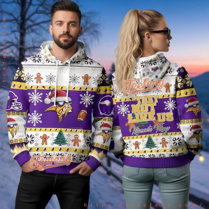 Minnesota Vikings They Not Like Us Ugly Christmas Hoodie 3D Minnesota Vikings They Not Like Us Ugly Christmas Hoodie 3D