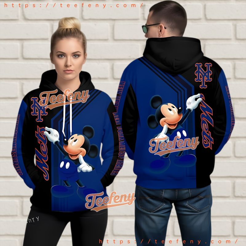New York Mets Mickey Mouse Baseball 3D Hoodie Baseball