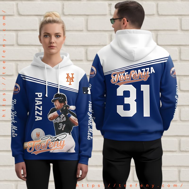 New York Mets Mike Piazza 3D Hoodie Player 31 Full Print