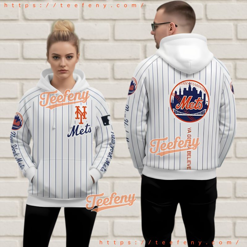 New York Mets Pinstripe 3D Hoodie Style Fan Gear