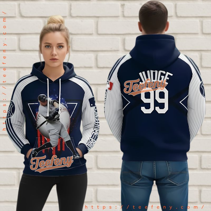 New York Yankees Aaron Judge 3D Hoodie Player Number