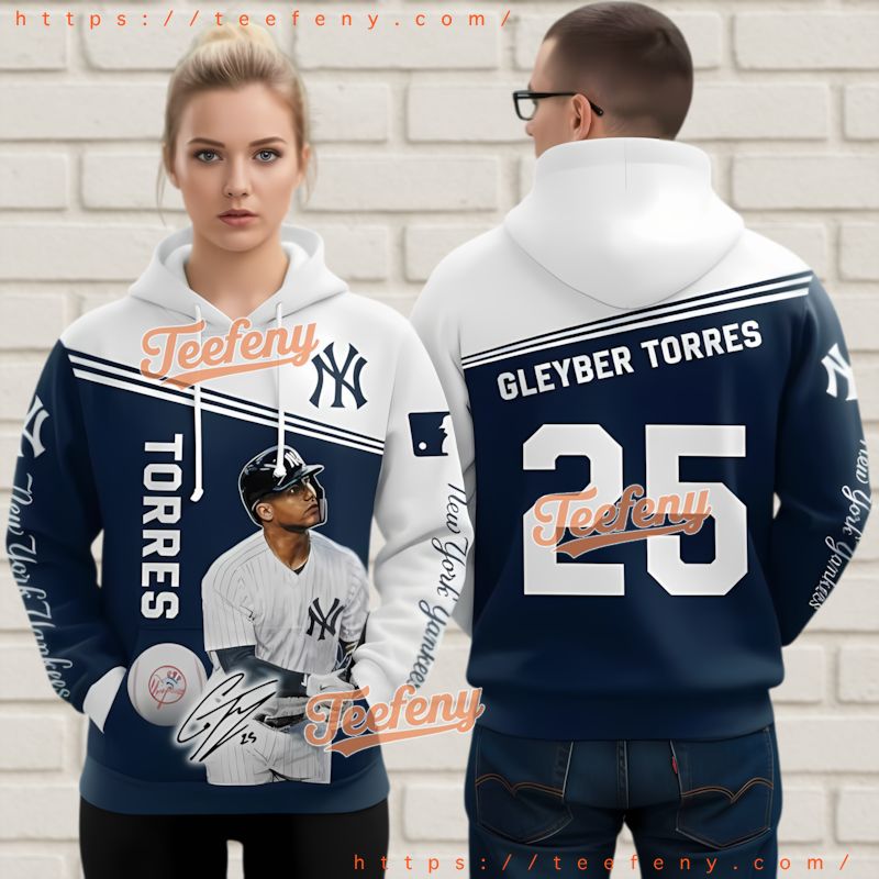 New York Yankees Gleyber Torres 3D Hoodie Number 25 Custom