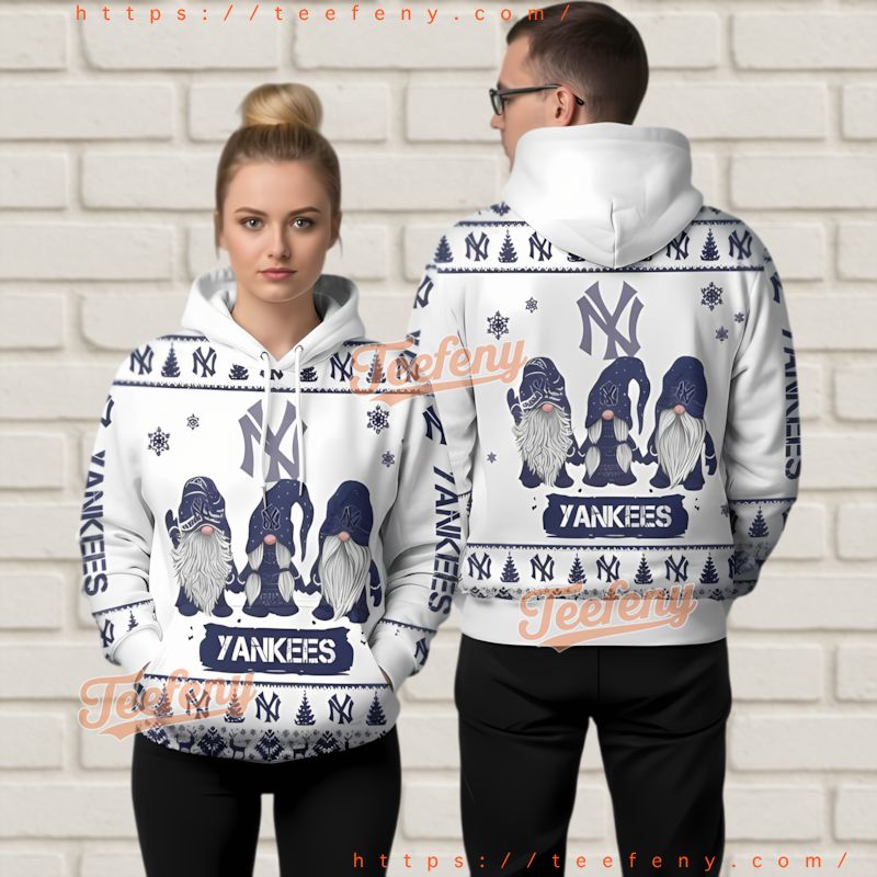New York Yankees Gnomes Ugly Christmas  3D Hoodie Pattern