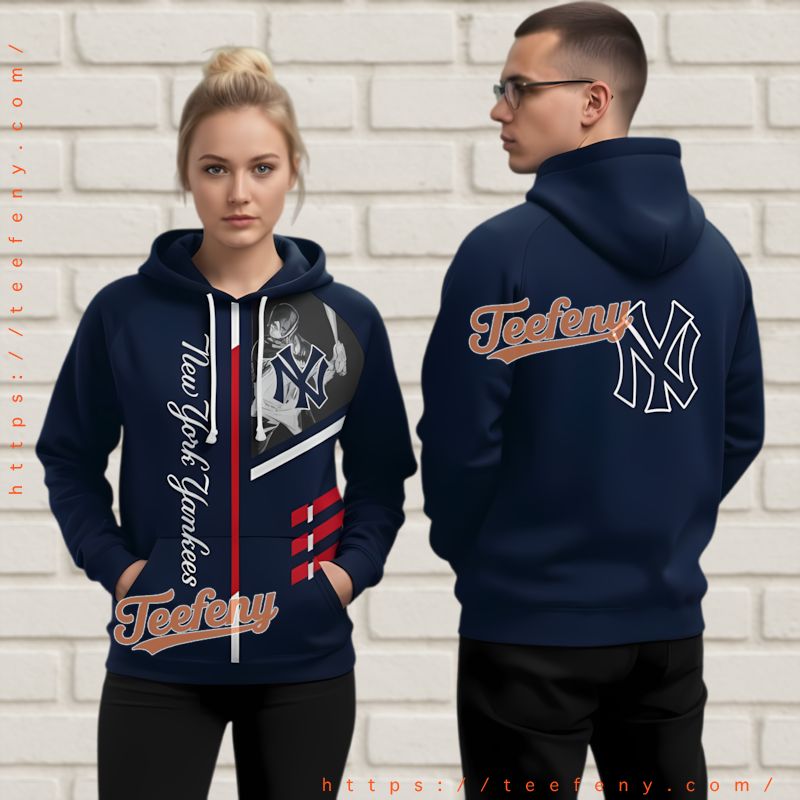 New York Yankees Pinstripe Player 3D Hoodie Stripe Player