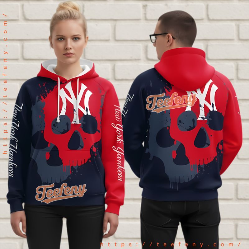 New York Yankees Skull Logo 3D Hoodie High Quality All Over Print