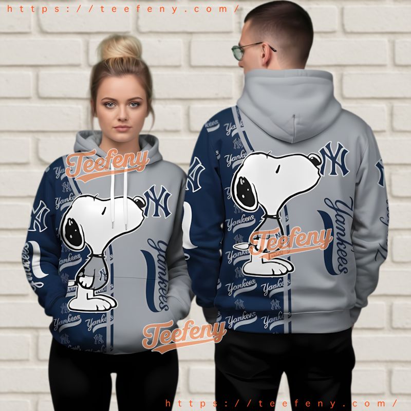 New York Yankees Snoopy Peanuts 3D Hoodie Baseball Cartoon