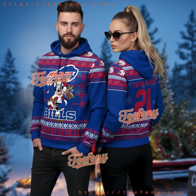 Personalized Buffalo Bills Mickey Mouse Football Ugly 3D Hoodie