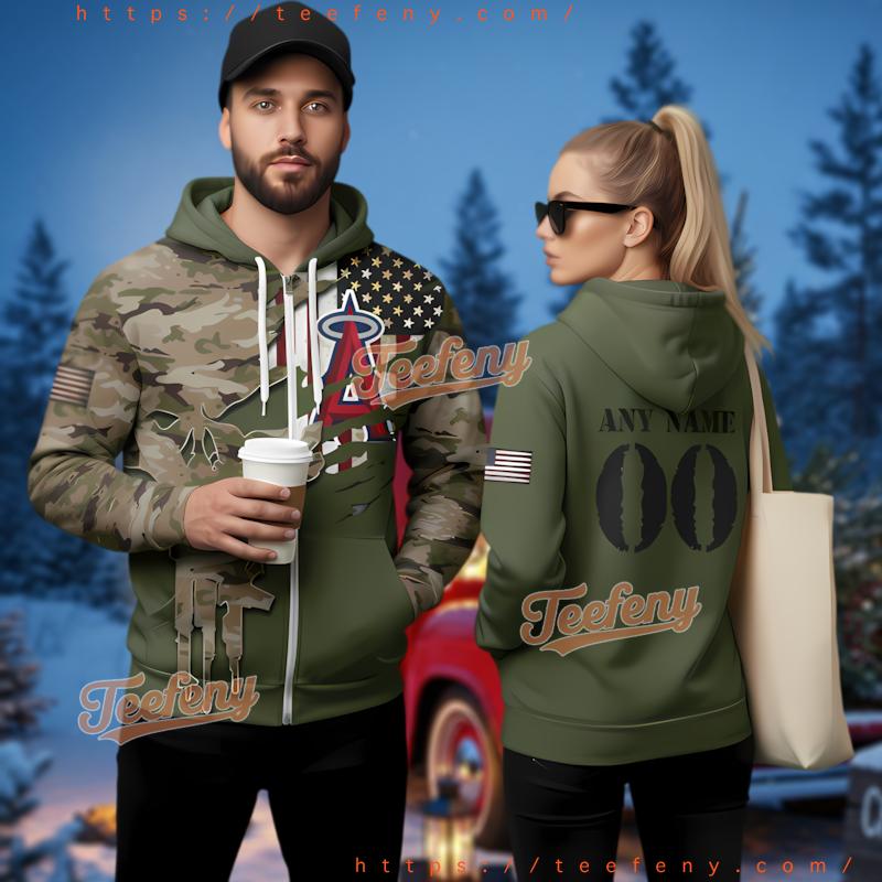 Personalized Los Angeles Angels Camouflage Military 3D Hoodie Men Personalized Los Angeles Angels Camouflage Military 3D Hoodie Men