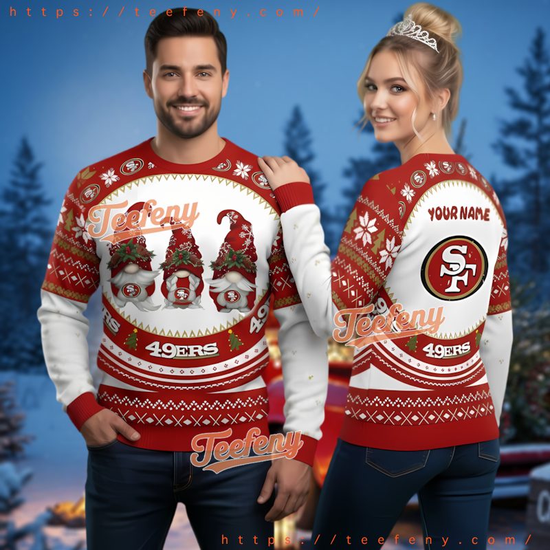 Personalized San Francisco 49Ers Gnomes Ugly Christmas Sweater