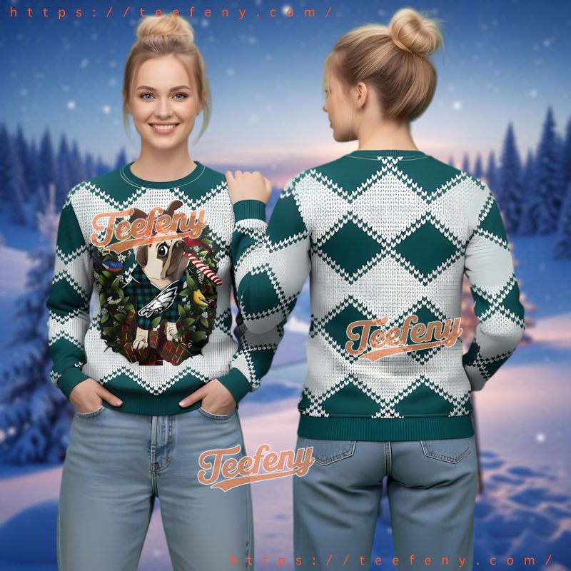 Philadelphia Eagles Dog Reindeer Ugly Christmas Sweater