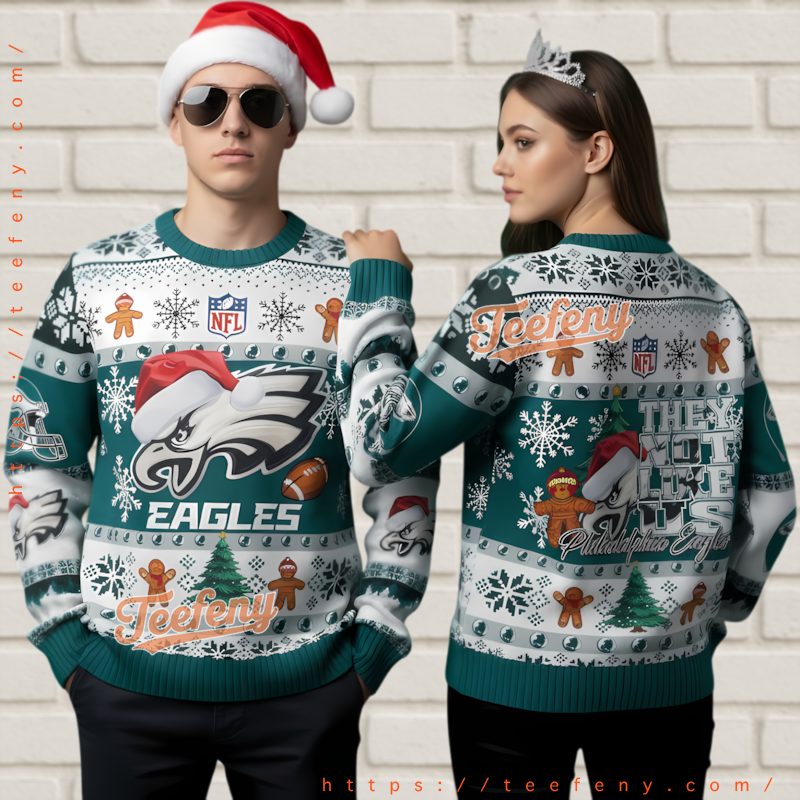 Philadelphia Eagles Gingerbread Ugly Christmas Sweater Fan