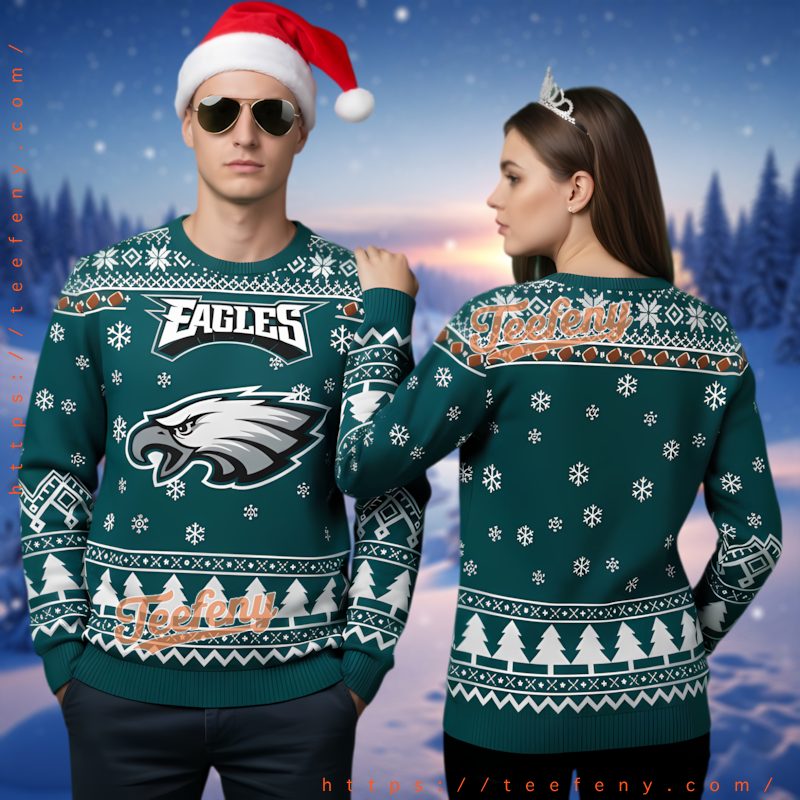 Philadelphia Eagles Green Ugly Christmas Sweater Festive Nfl Design