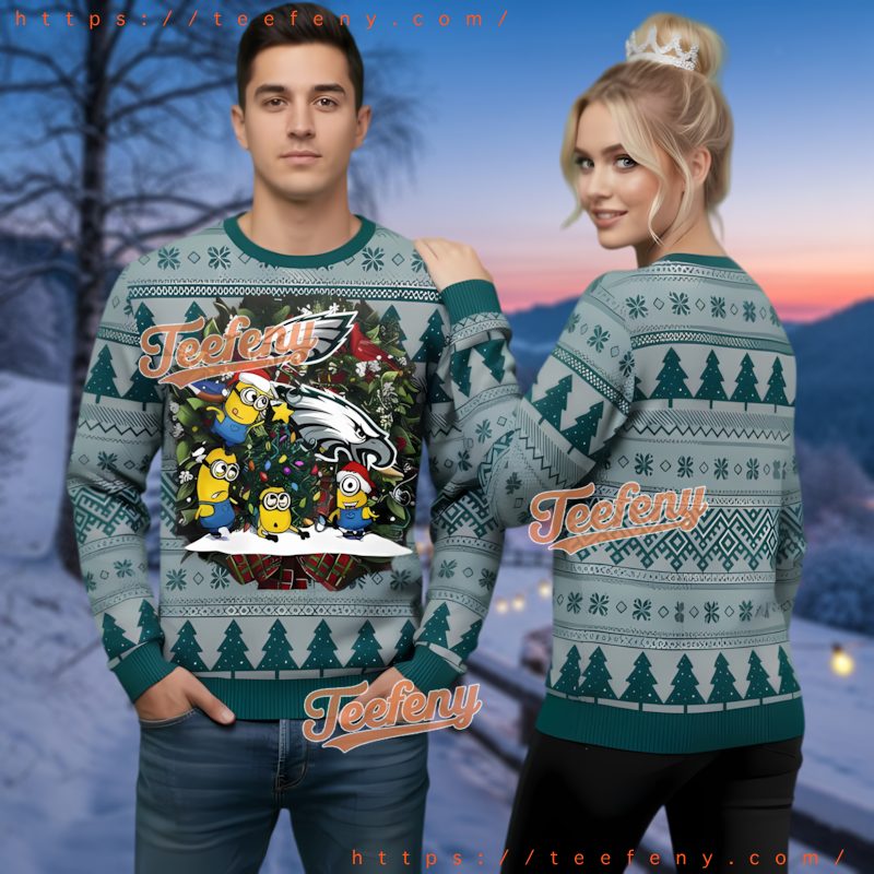 Philadelphia Eagles Minions Football Fan Ugly Christmas Sweater