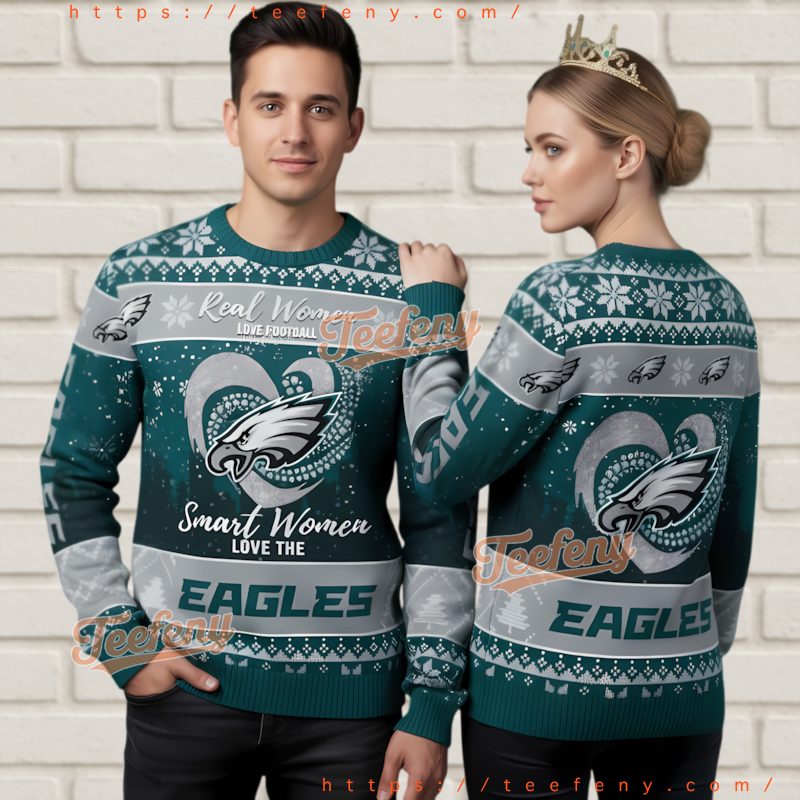 Philadelphia Eagles Smart Women Love The Eagles Ugly Christmas Sweater