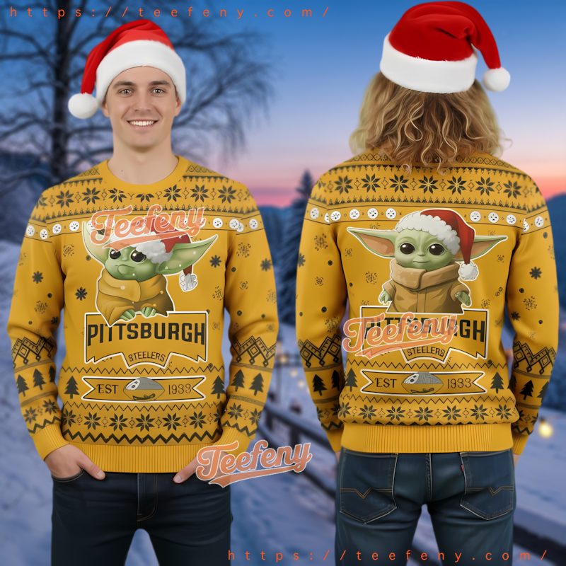 Pittsburgh Steelers Baby Yoda Christmas Ugly Christmas Sweater