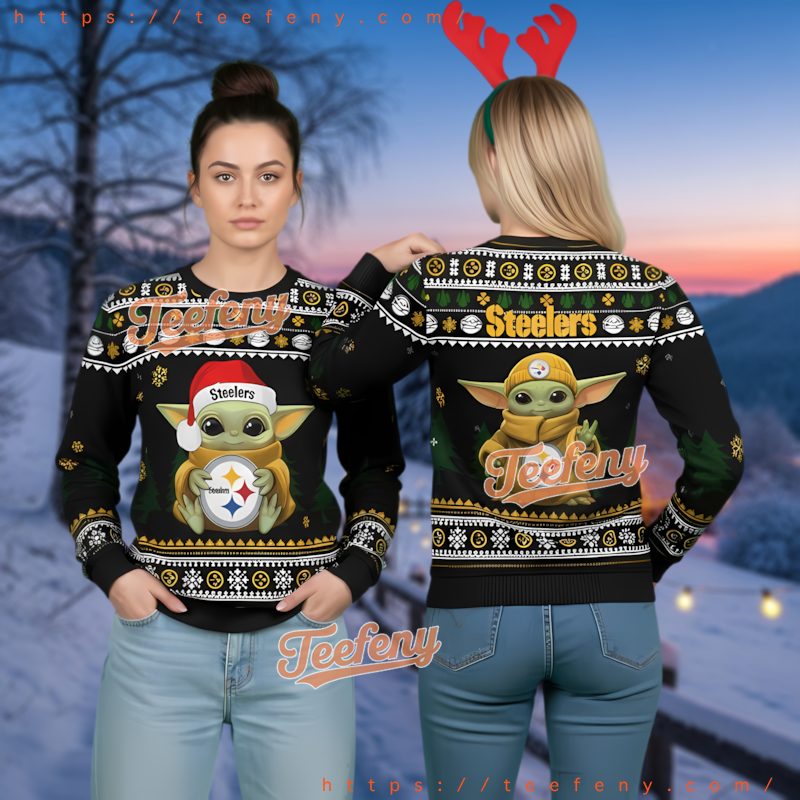 Pittsburgh Steelers Baby Yoda Ugly Christmas Sweater Grogu