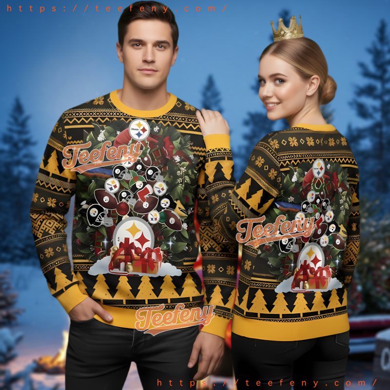 Pittsburgh Steelers Christmas Presents Ugly Sweater Yellow