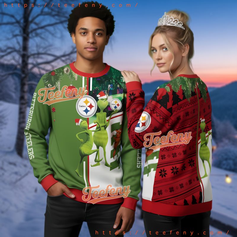 Pittsburgh Steelers Funny Grinch Scooby Doo 3D Ugly Christmas Hoodie