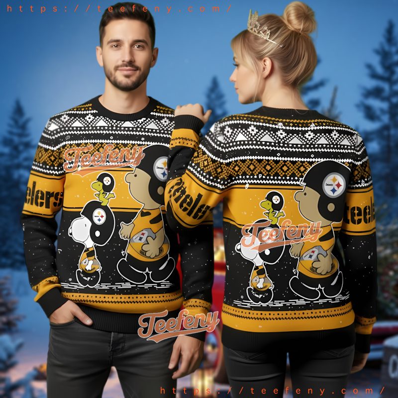 Pittsburgh Steelers Snoopy Charlie Brown Ugly Christmas Sweater