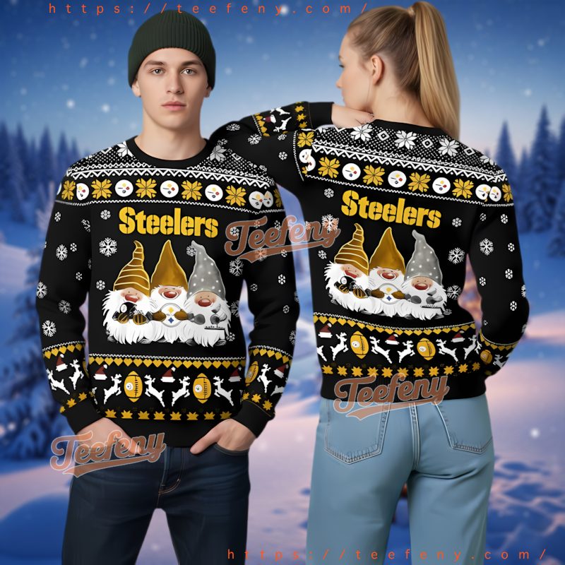 Pittsburgh Steelers Three Gnomes Ugly Christmas Sweater
