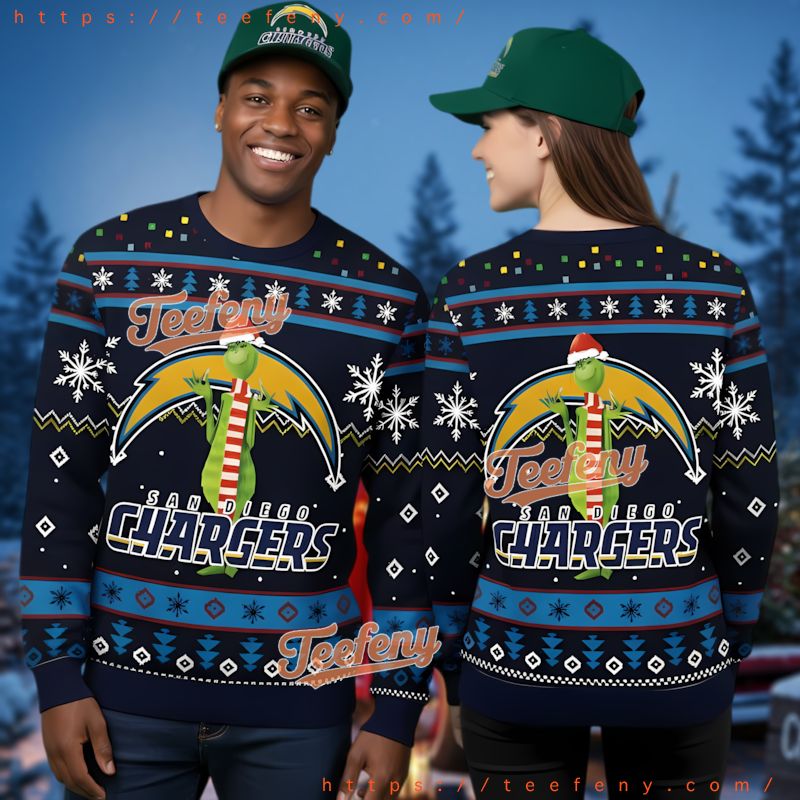 San Diego Chargers Funny Grinch Christmas Ugly Sweater Gift