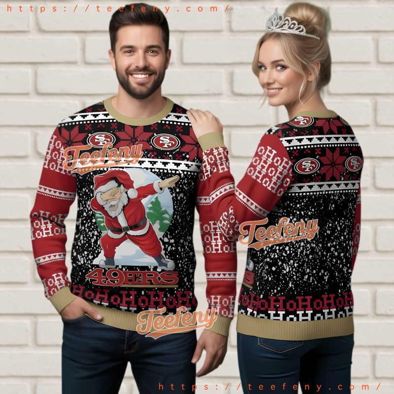 San Francisco 49Ers Dabbing Santa Ugly Christmas Sweater Hohoho