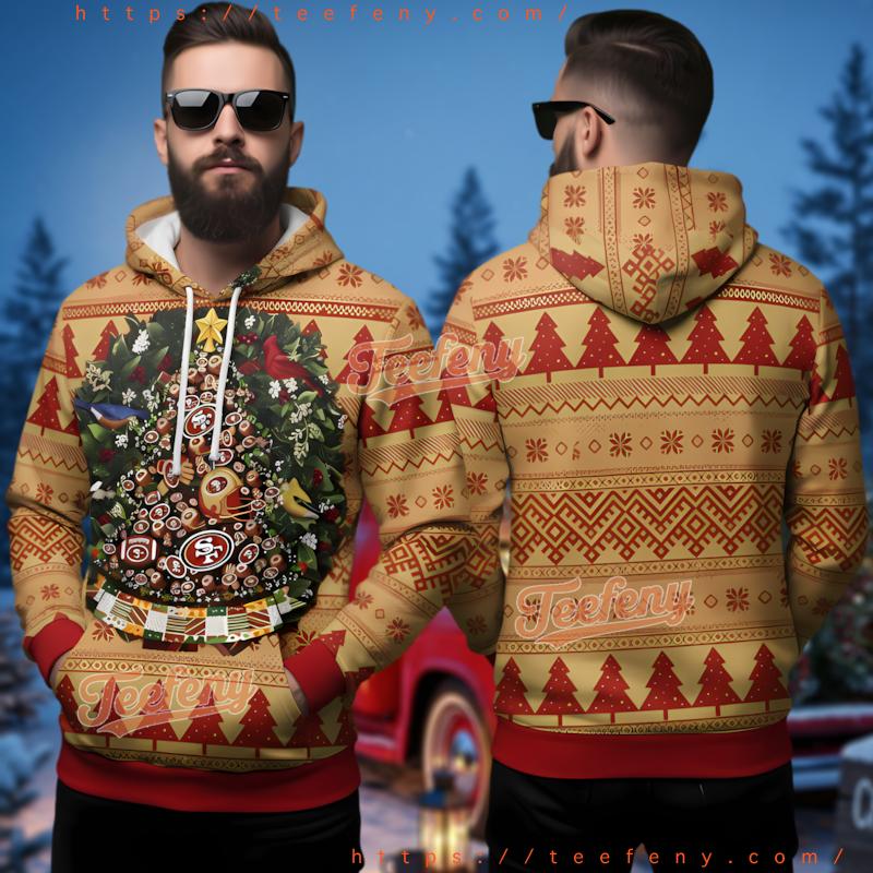 San Francisco 49Ers Festive 3D Print Ugly Christmas Hoodie