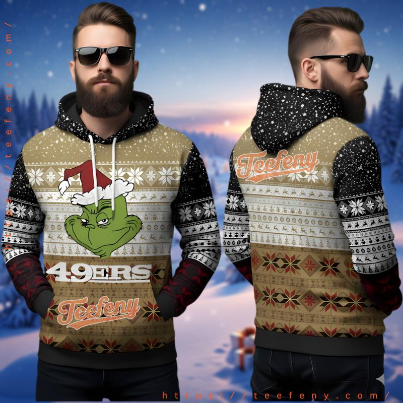 San Francisco 49Ers Funny Grinch Christmas Ugly 3D Hoodie