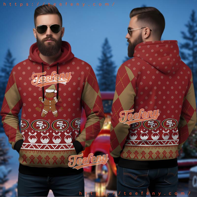 San Francisco 49Ers Gingerbread Man Ugly Christmas 3D Hoodie