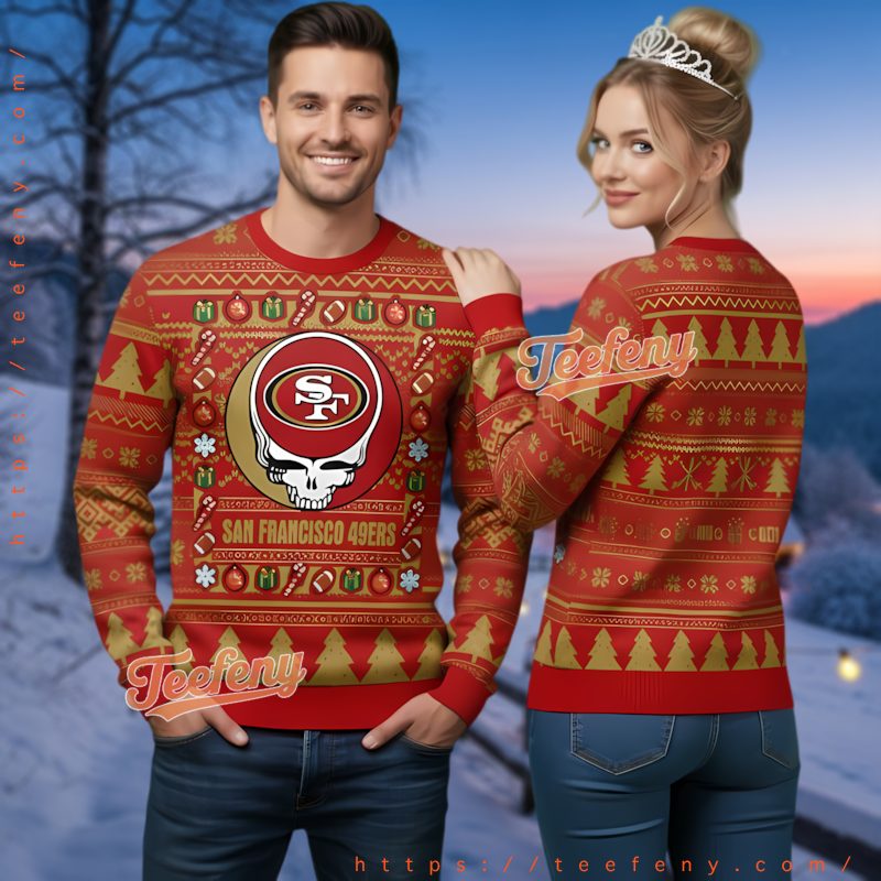 San Francisco 49Ers Grateful Dead Skull Ugly Christmas Sweater
