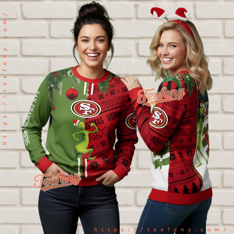 San Francisco 49Ers Grinch Holiday Spirit Ugly Christmas Sweater