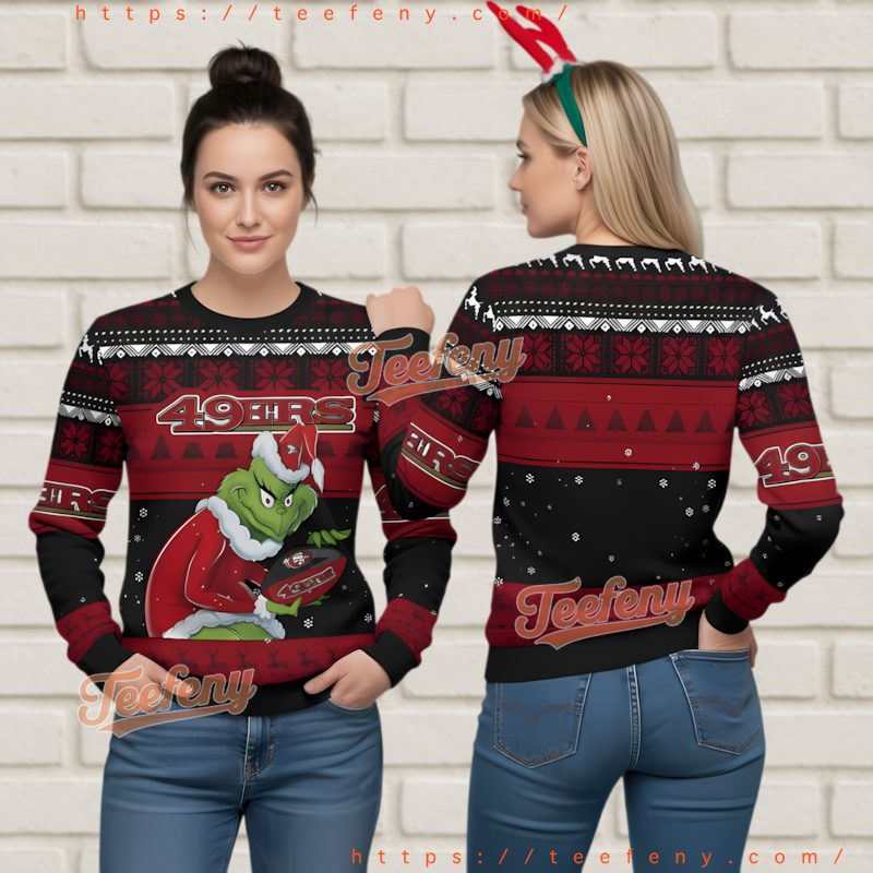 San Francisco 49Ers Grinch Stole My Heart Ugly Christmas Sweater