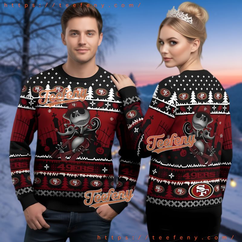 San Francisco 49Ers Jack Skellington Nightmare Before Christmas Ugly Sweater