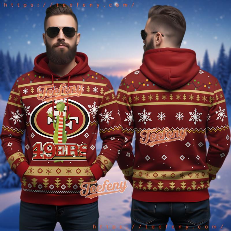 San Francisco 49Ers Nfl Grinch Ugly Christmas 3D Print Hoodie San Francisco 49Ers Nfl Grinch Ugly Christmas 3D Print Hoodie