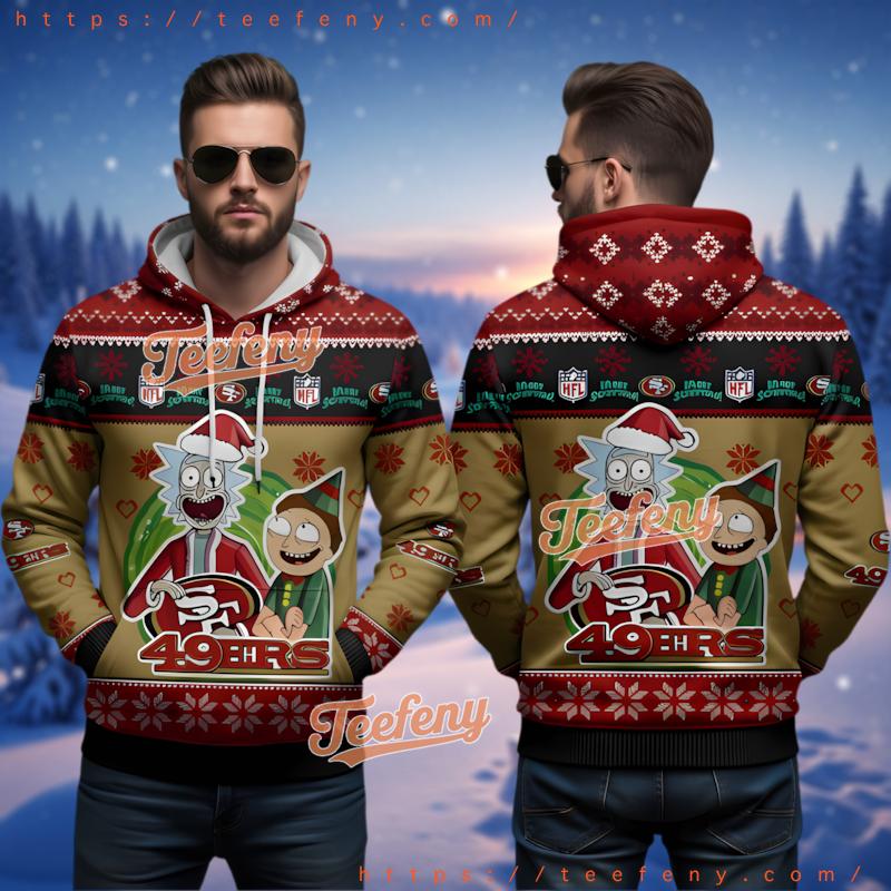 San Francisco 49Ers Rick And Morty Ugly 3D Hoodie Men San Francisco 49Ers Rick And Morty Ugly 3D Hoodie Men