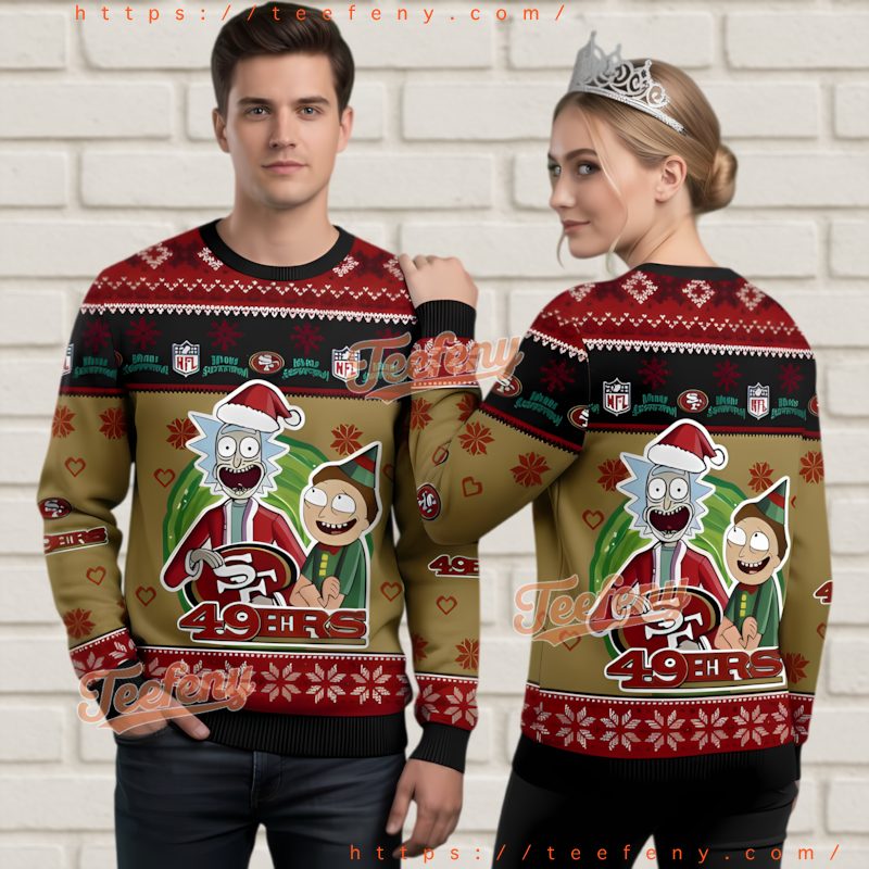 San Francisco 49Ers Rick Morty Christmas Red Ugly Sweater